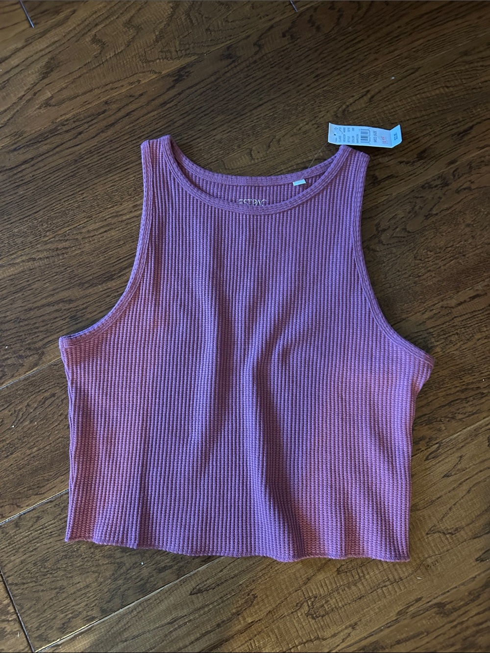 Ribbed Crop Tank Top - Warm Brown
